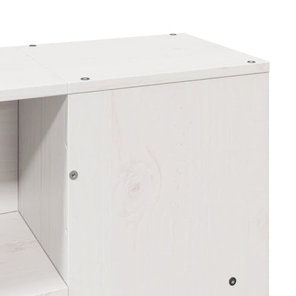 Letto Libreria senza Materasso Bianco 140x190 cm Legno Massello | homemem39