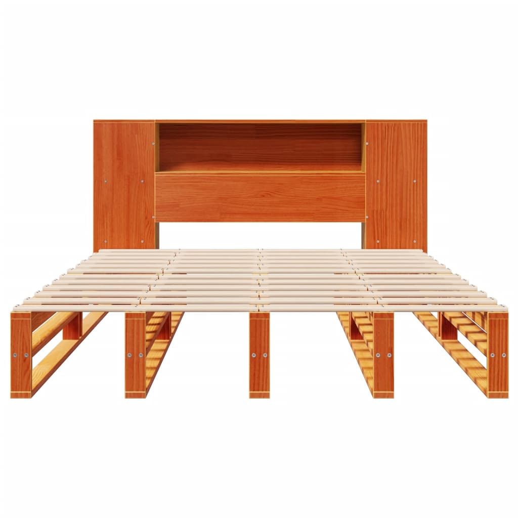 Letto Libreria senza Materasso Marrone Cera 140x190 cm Legno | homemem39