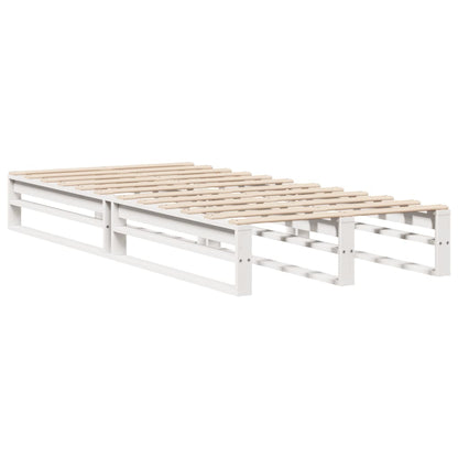 Letto Libreria senza Materasso Bianco 90x200 cm Legno Massello