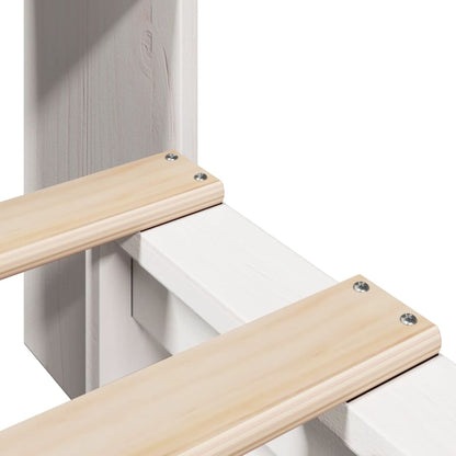 Letto Libreria senza Materasso Bianco 90x200 cm Legno Massello