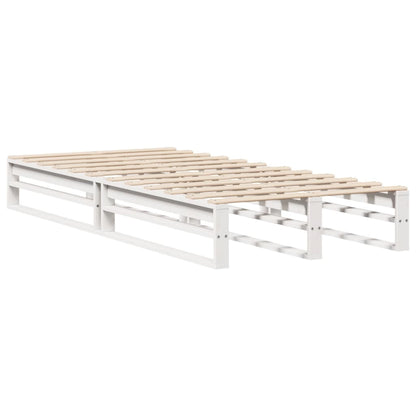 Letto Libreria senza Materasso Bianco 100x200 cm Legno Massello