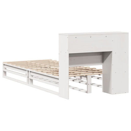 Letto Libreria senza Materasso Bianco 100x200 cm Legno Massello