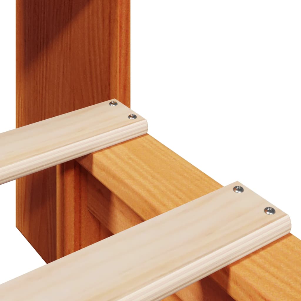 Letto Libreria senza Materasso Marrone Cera 100x200 cm Legno