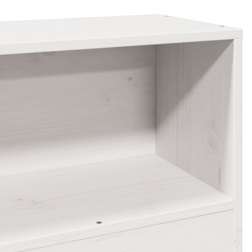 Letto Libreria senza Materasso Bianco 75x190 cm Legno Massello | homemem39