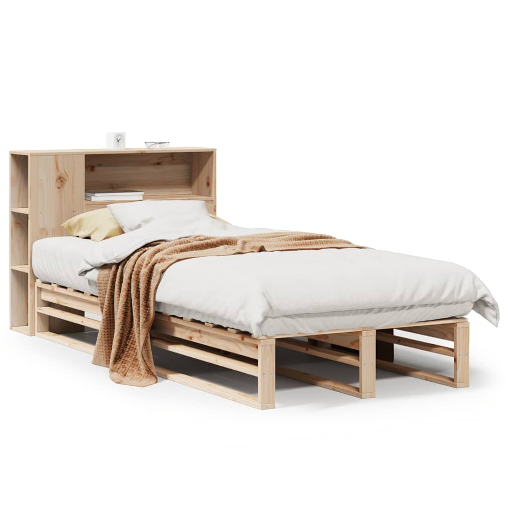 Letto Libreria senza Materasso 90x190 cm Legno Massello - homemem39