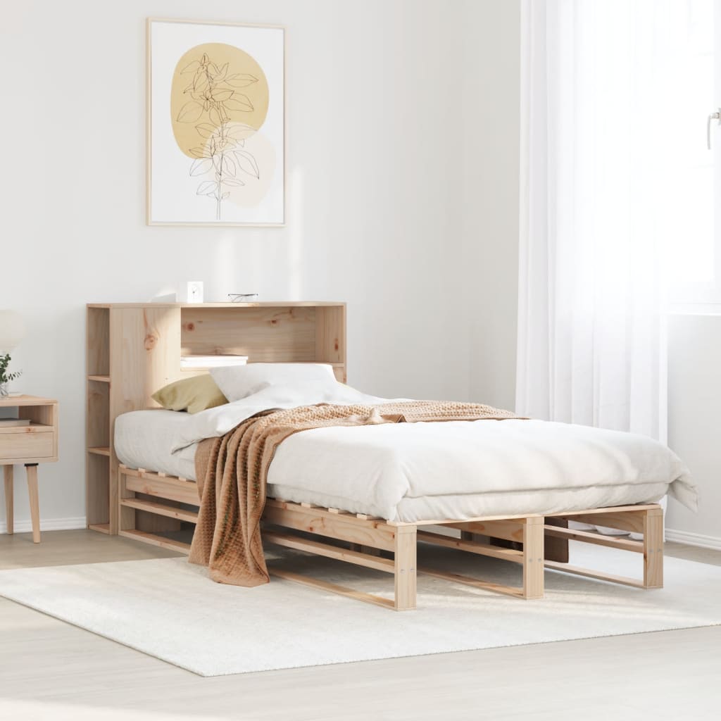 Letto Libreria senza Materasso 90x190 cm Legno Massello - homemem39