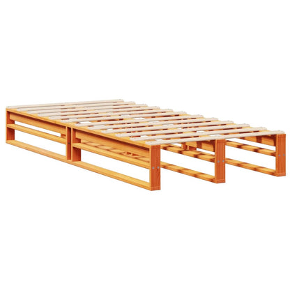 Letto Libreria senza Materasso Marrone Cera 90x200 cm Legno