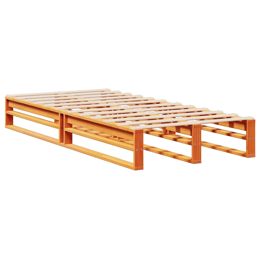 Letto Libreria senza Materasso Marrone Cera 100x200 cm Legno | homemem39