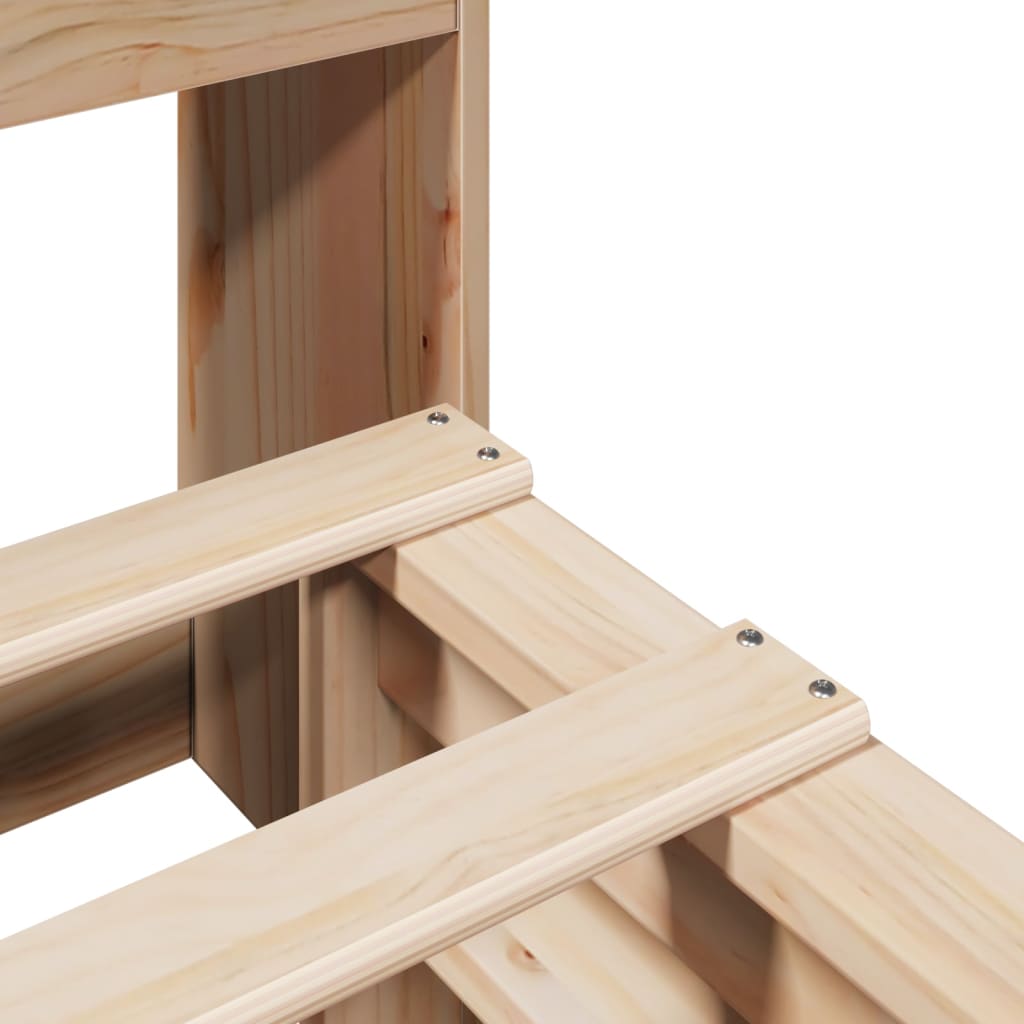 Letto Libreria senza Materasso 120x200 cm Legno Massello