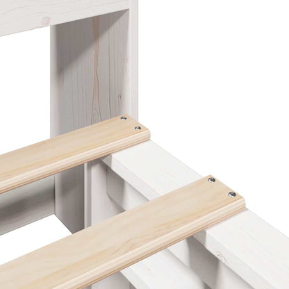 Letto Libreria senza Materasso Bianco 140x200 cm Legno Massello - homemem39