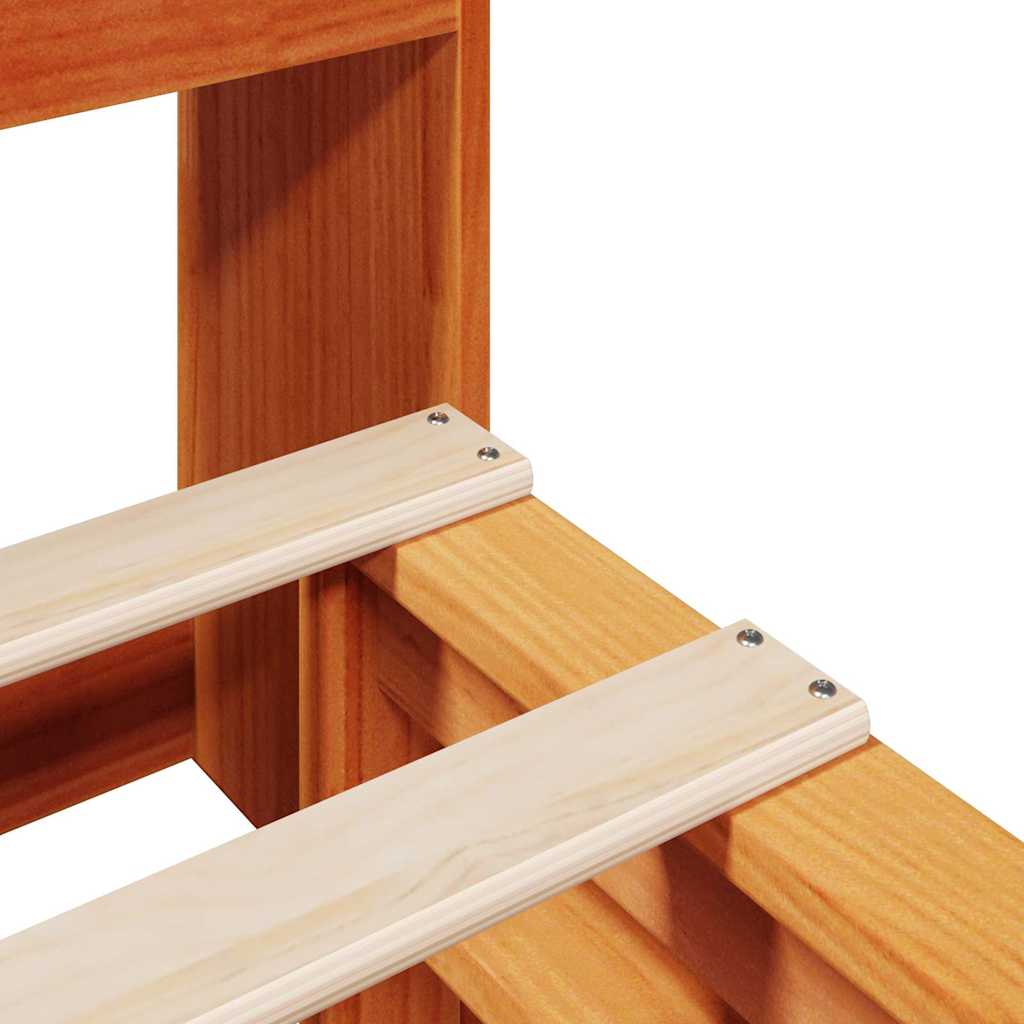 Letto Libreria senza Materasso Marrone Cera 140x200 cm Legno - homemem39