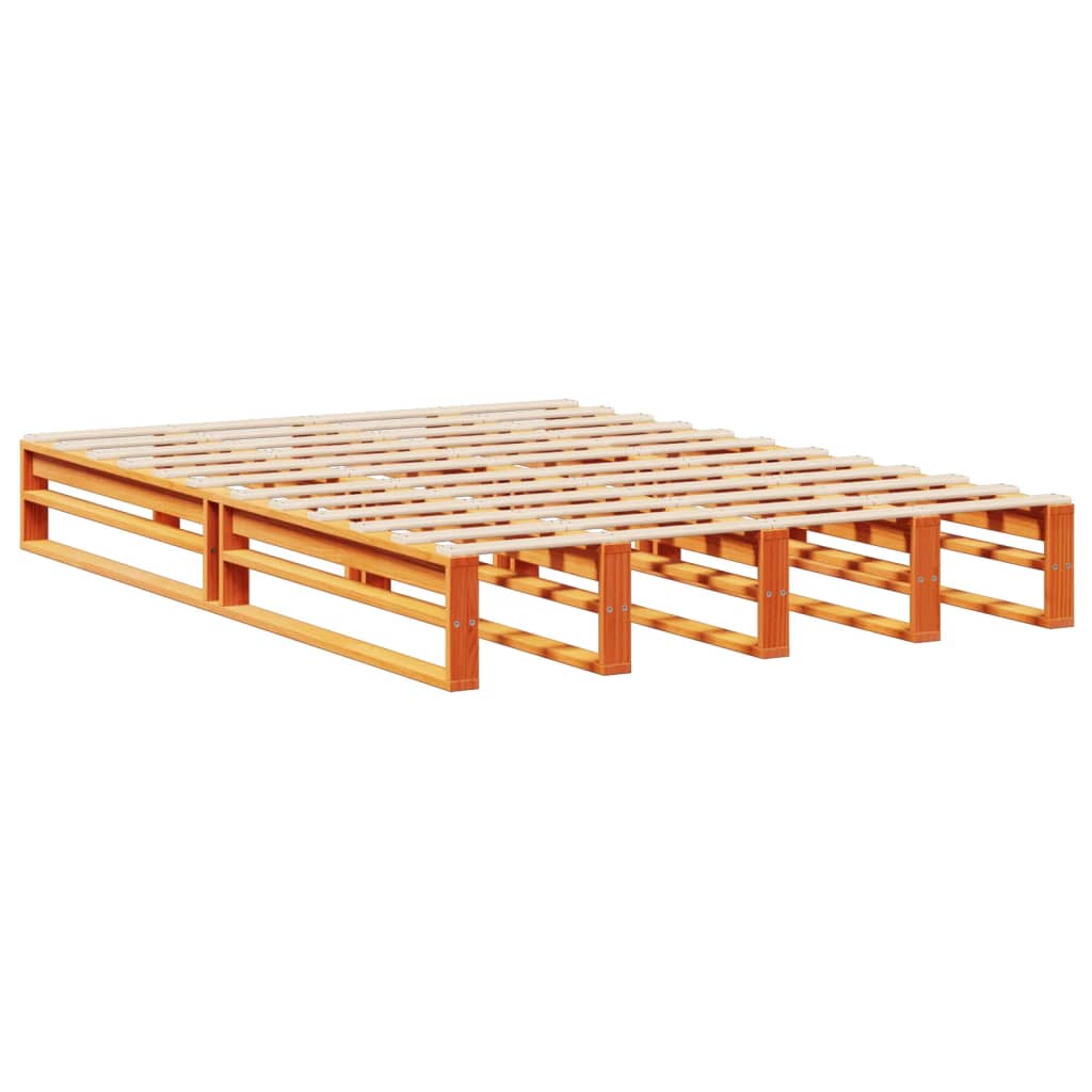 Letto Libreria senza Materasso Marrone Cera 160x200 cm Legno | homemem39