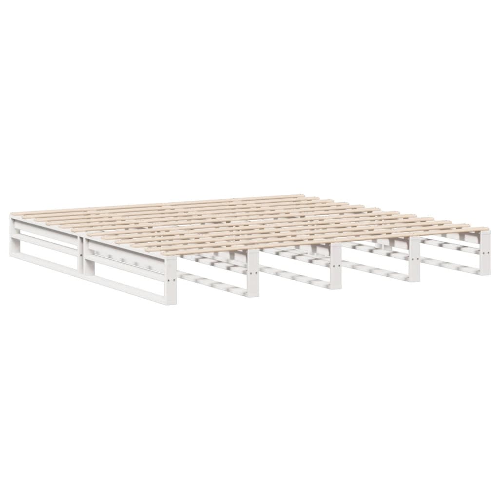 Letto Libreria senza Materasso Bianco 180x200 cm Legno Massello | homemem39