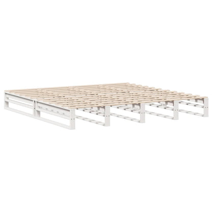 Letto Libreria senza Materasso Bianco 180x200 cm Legno Massello | homemem39