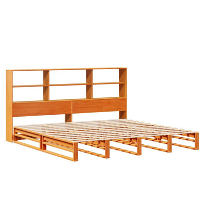 Letto Libreria senza Materasso Marrone Cera 180x200 cm Legno