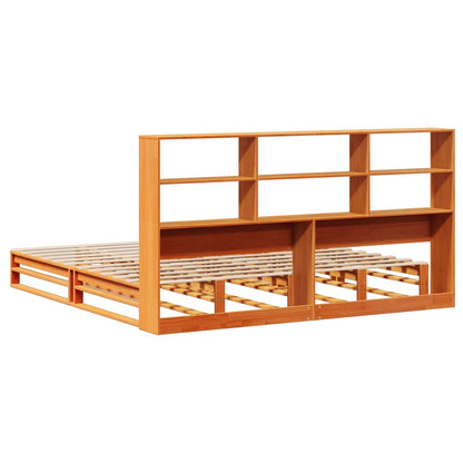 Letto Libreria senza Materasso Marrone Cera 180x200 cm Legno