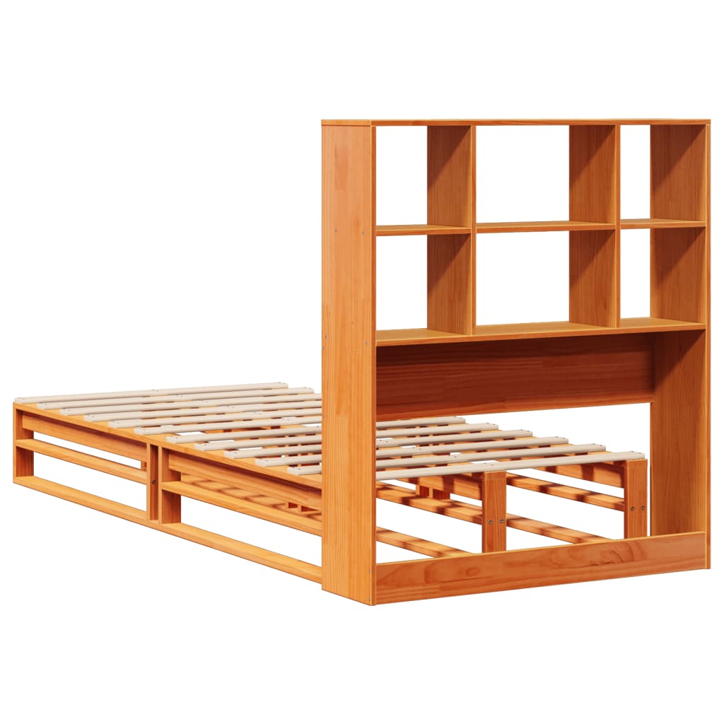 Letto Libreria senza Materasso Marrone Cera 75x190 cm Legno - homemem39