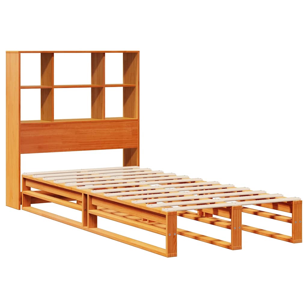 Letto Libreria senza Materasso Marrone Cera 90x190 cm Legno