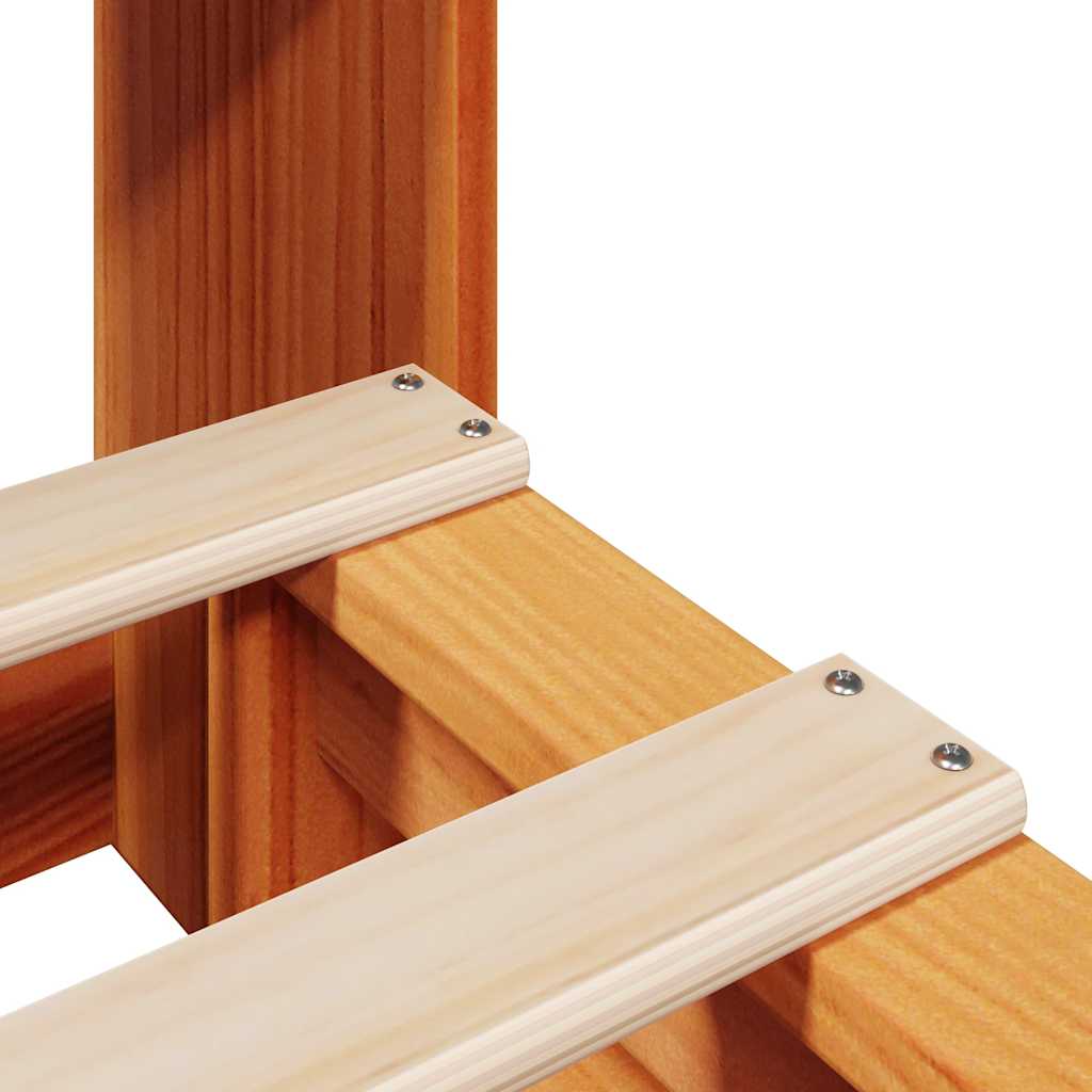 Letto Libreria senza Materasso Marrone Cera 90x190 cm Legno