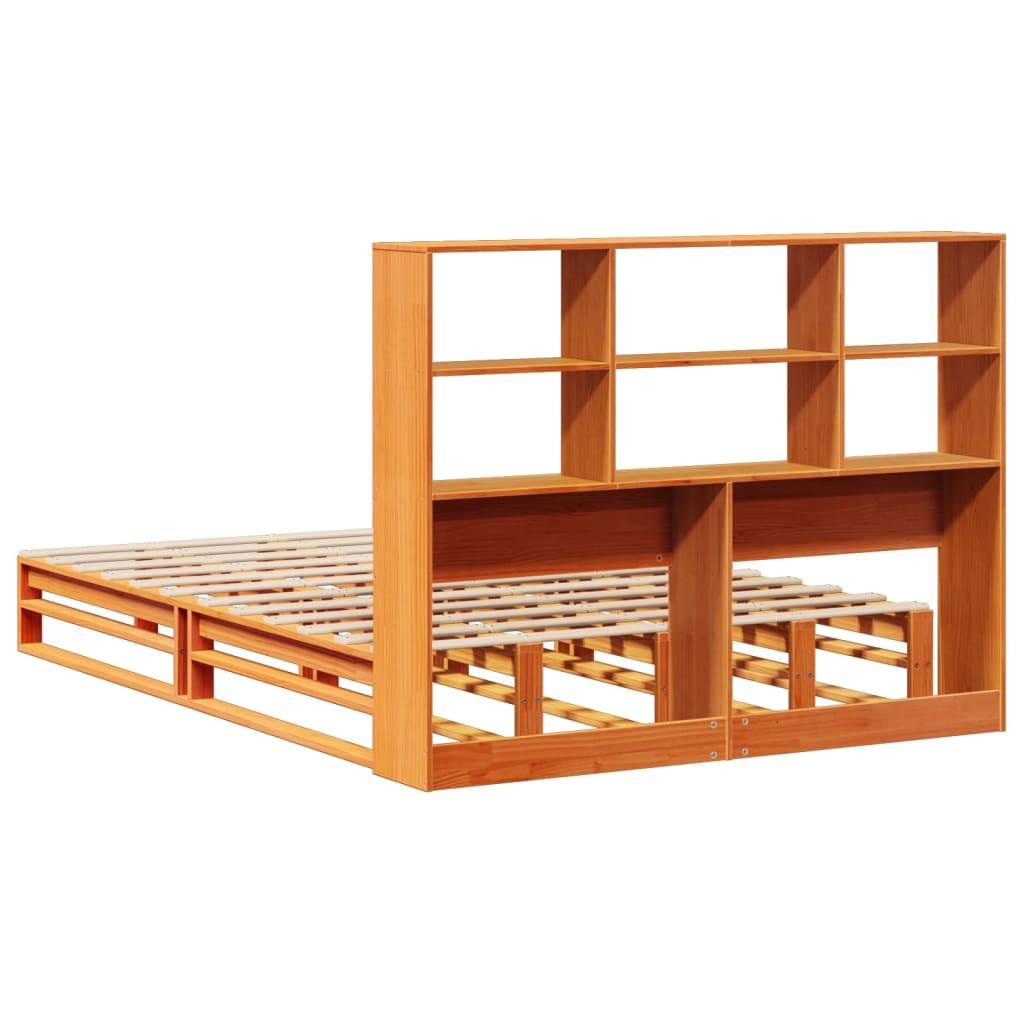 Letto Libreria senza Materasso Marrone Cera 135x190 cm Legno | homemem39