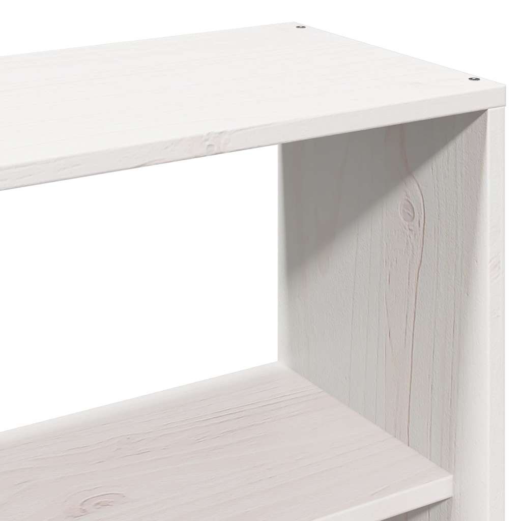 Letto Libreria senza Materasso Bianco 140x190 cm Legno Massello | homemem39