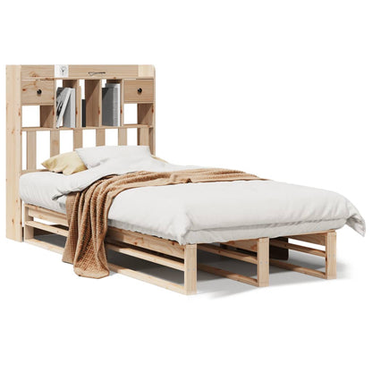 Letto Libreria senza Materasso 90x200 cm Legno Massello Pino - homemem39