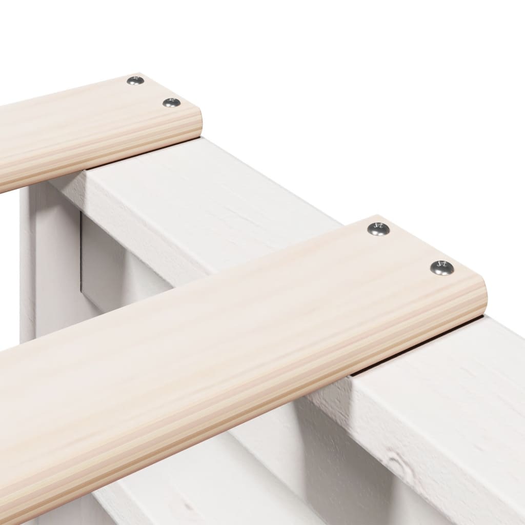 Letto Libreria senza Materasso Bianco 150x200 cm Legno di Pino | homemem39