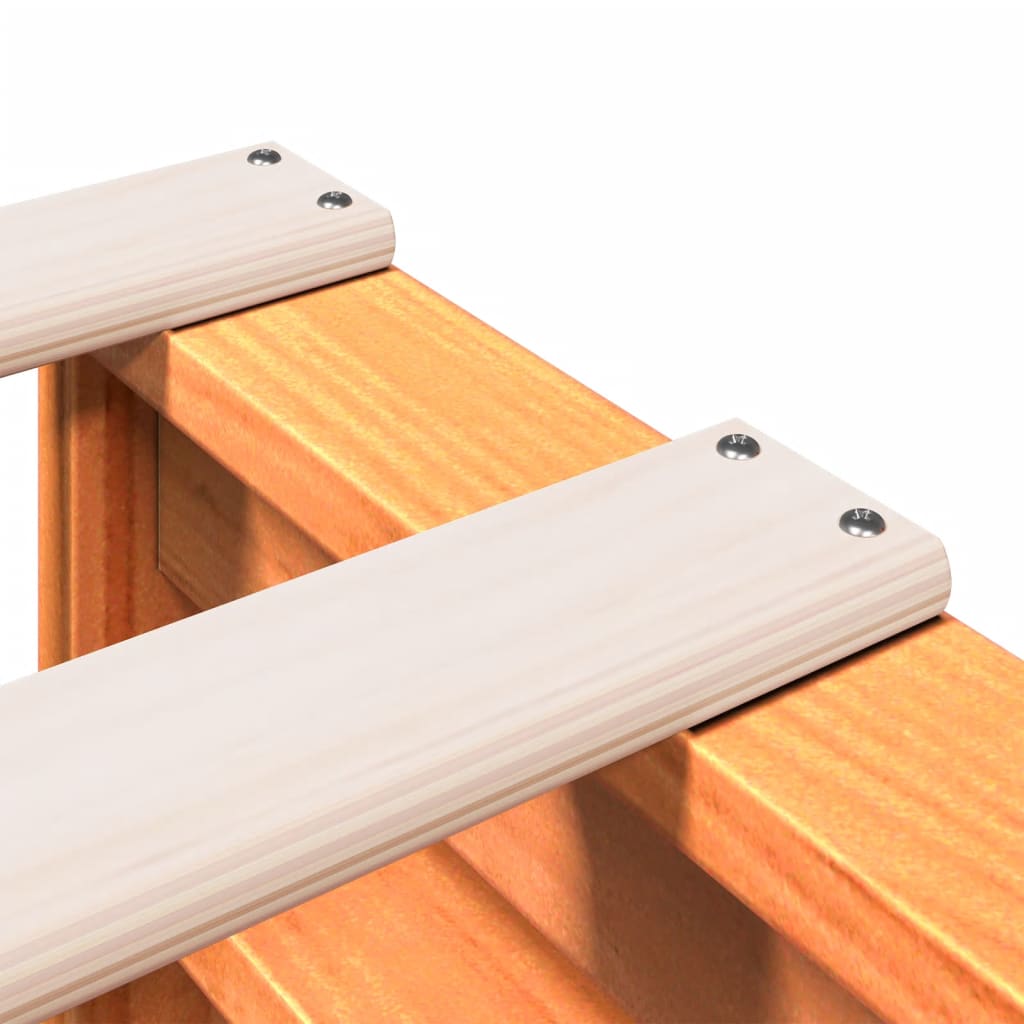 Letto Libreria senza Materasso Marrone Cera 200x200 cm in Pino