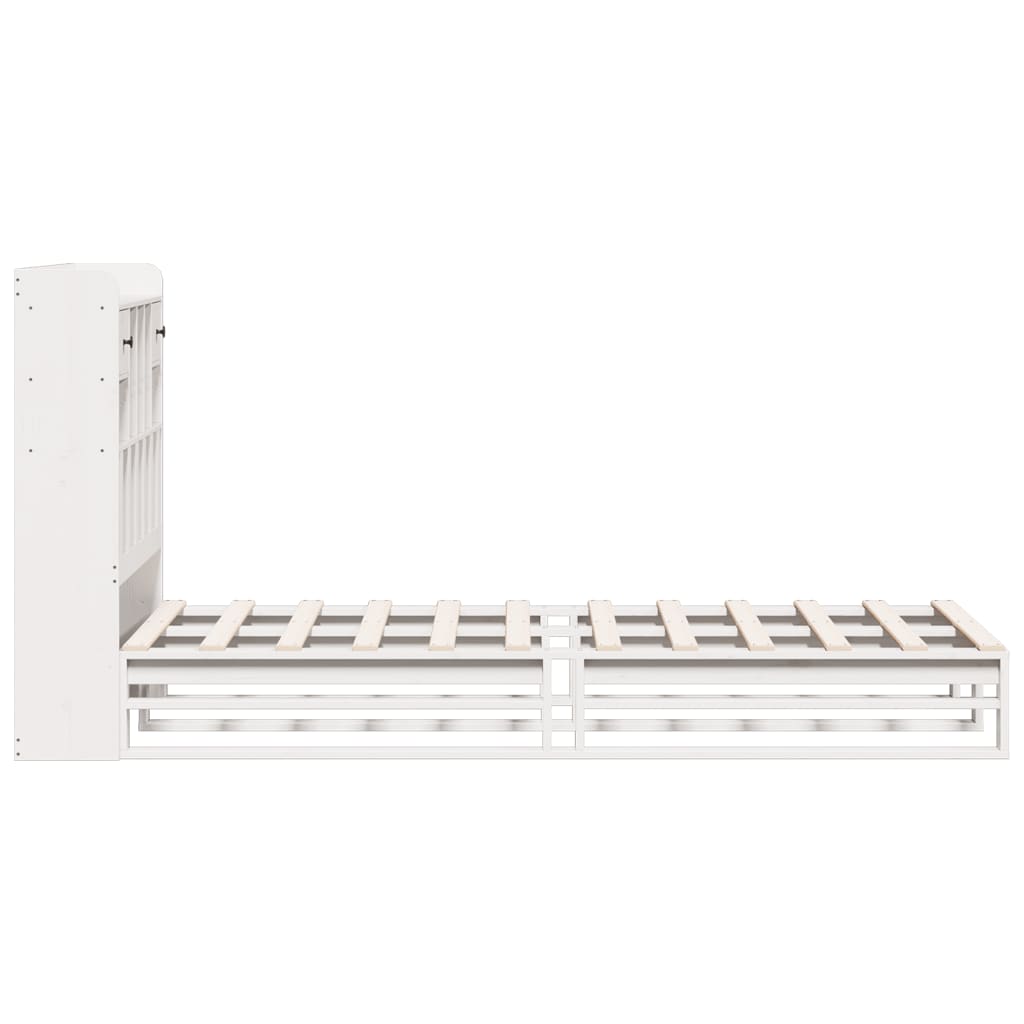 Letto Libreria senza Materasso Bianco 90x190 cm Massello Pino - homemem39