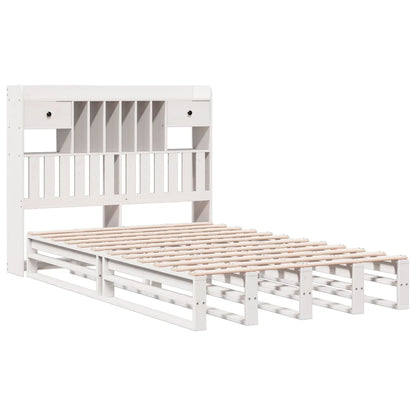 Letto Libreria senza Materasso Bianco 135x190 cm Legno di Pino
