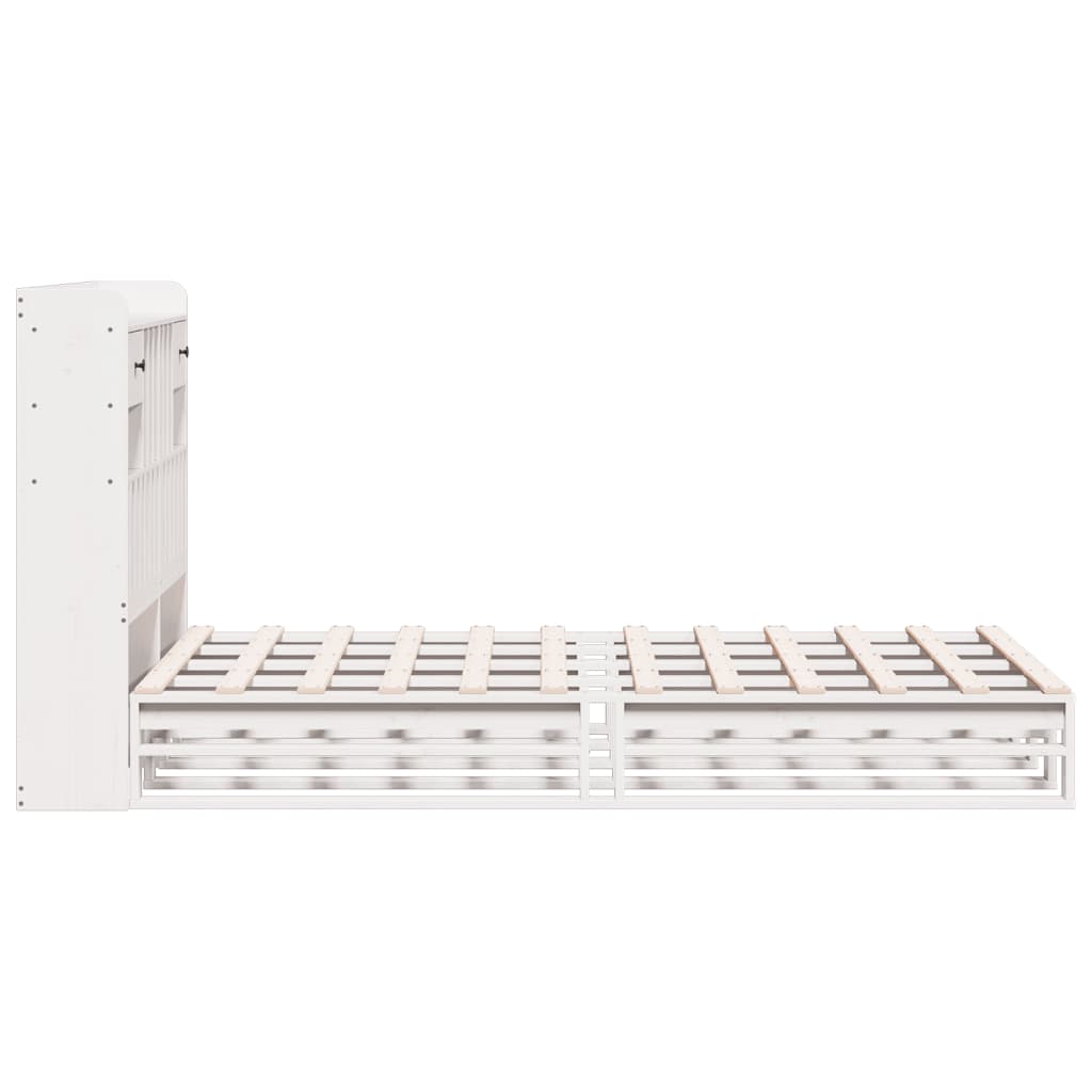 Letto Libreria senza Materasso Bianco 135x190 cm Legno di Pino