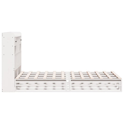 Letto Libreria senza Materasso Bianco 135x190 cm Legno di Pino