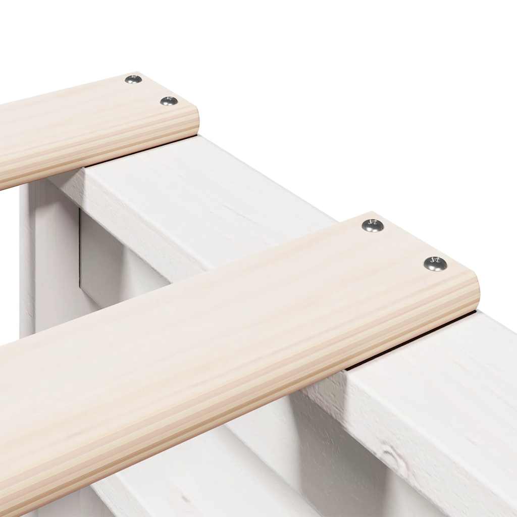 Letto Libreria senza Materasso Bianco 140x190 cm Legno di Pino - homemem39