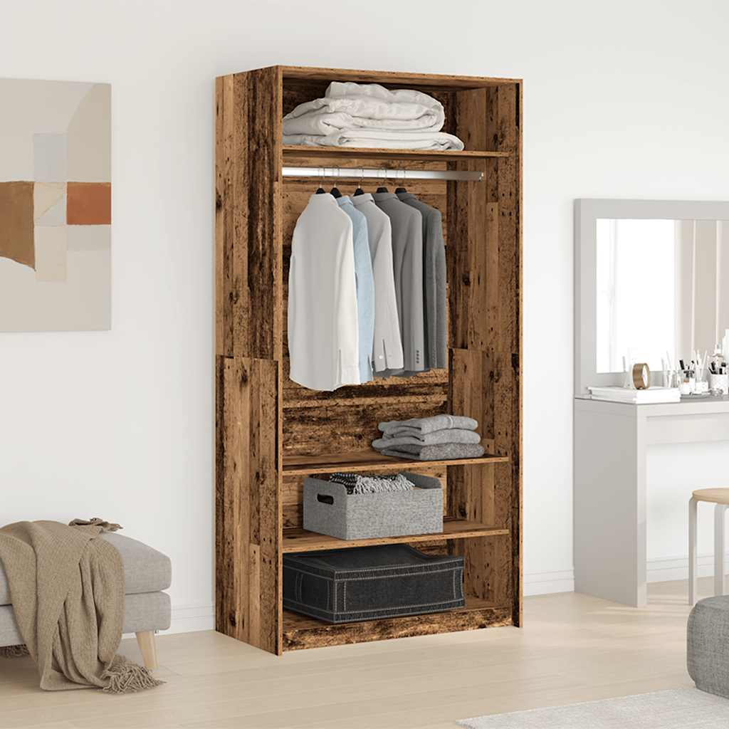 Armadio Legno Antico 100x50x200 cm in Legno Multistrato | homemem39