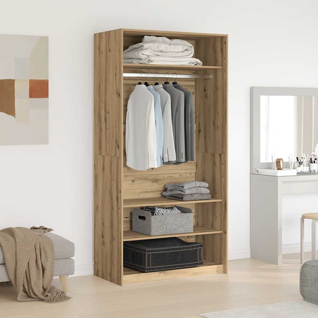 Armadio Rovere Artigianale 100x50x200 cm in Legno Multistrato - homemem39