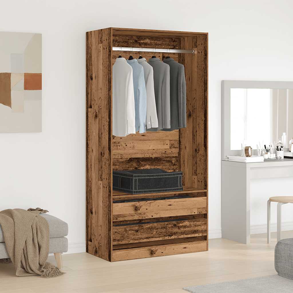 Armadio Legno Antico 100x50x200 cm in Legno Multistrato - homemem39