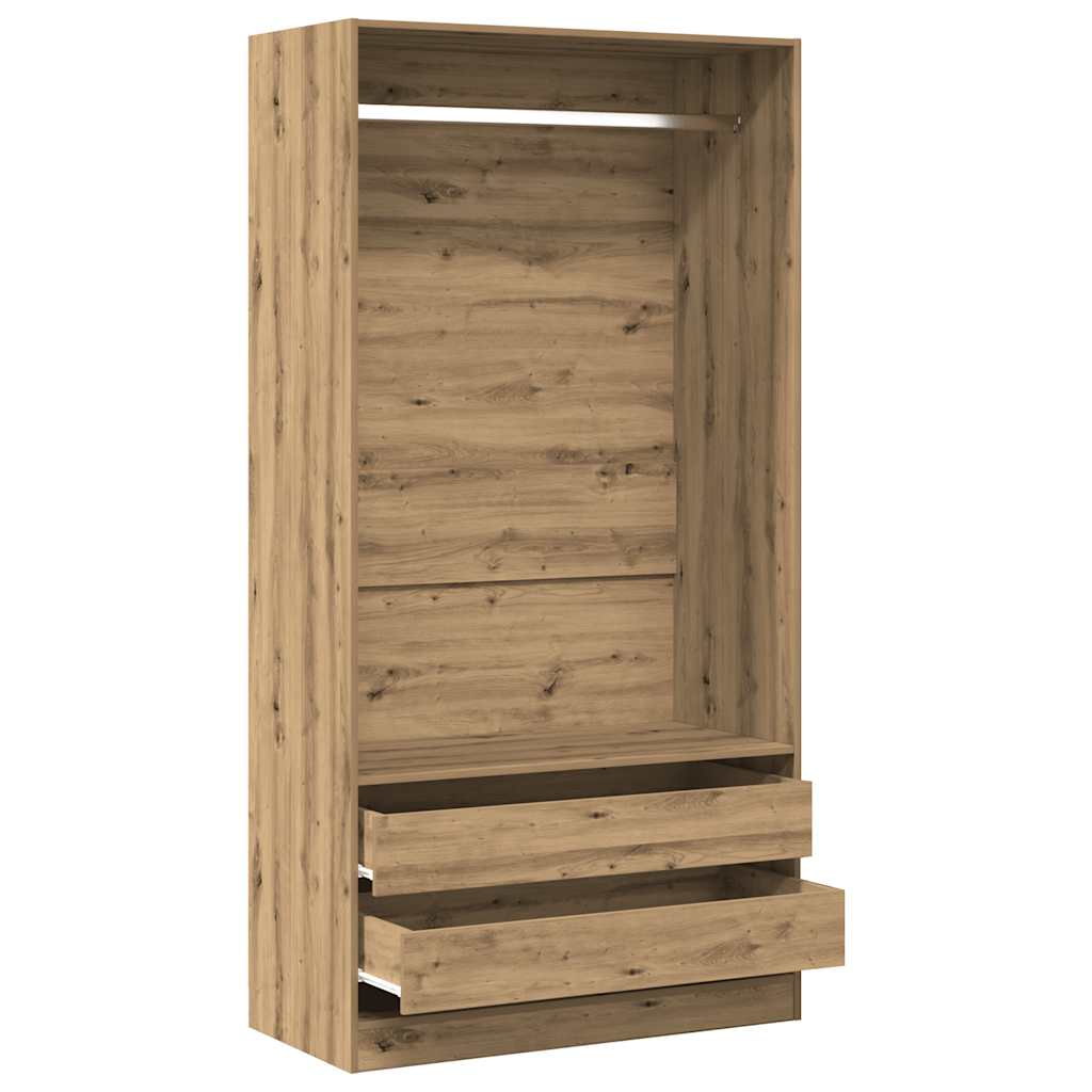 Armadio Rovere Artigianale 100x50x200 cm in Legno Multistrato - homemem39
