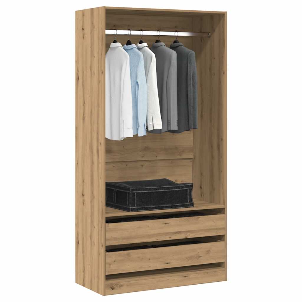 Armadio Rovere Artigianale 100x50x200 cm in Legno Multistrato - homemem39