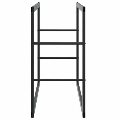 Rastrelliera per Legna da Ardere Nera 55x30x61 cm in Acciaio - homemem39