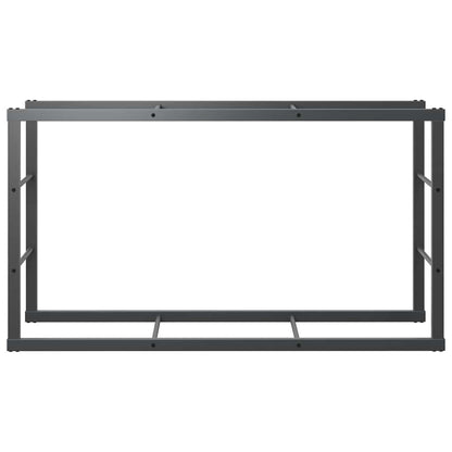 Rastrelliera per Legna da Ardere Nera 110x30x61 cm in Acciaio - homemem39