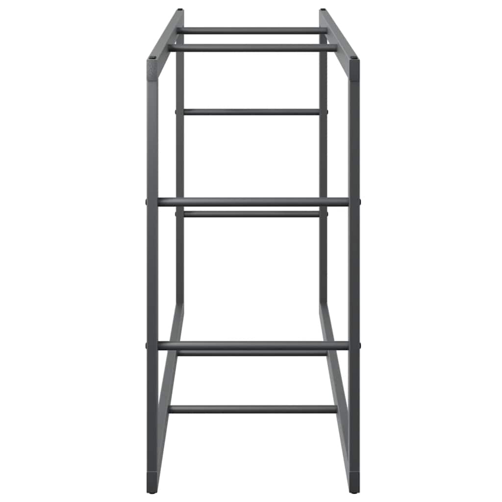 Rastrelliera per Legna da Ardere Nera 110x30x61 cm in Acciaio - homemem39