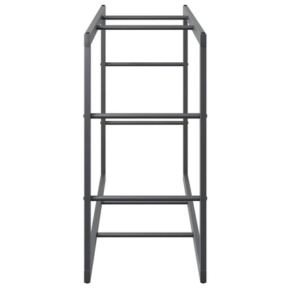 Rastrelliera per Legna da Ardere Nera 110x30x61 cm in Acciaio - homemem39