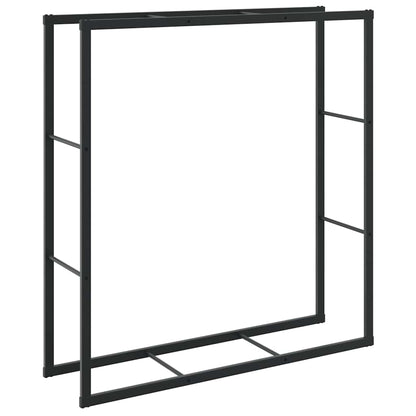 Rastrelliera per Legna da Ardere Nera 110x30x116 cm in Acciaio - homemem39