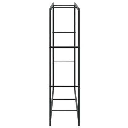 Rastrelliera per Legna da Ardere Nera 110x30x116 cm in Acciaio - homemem39