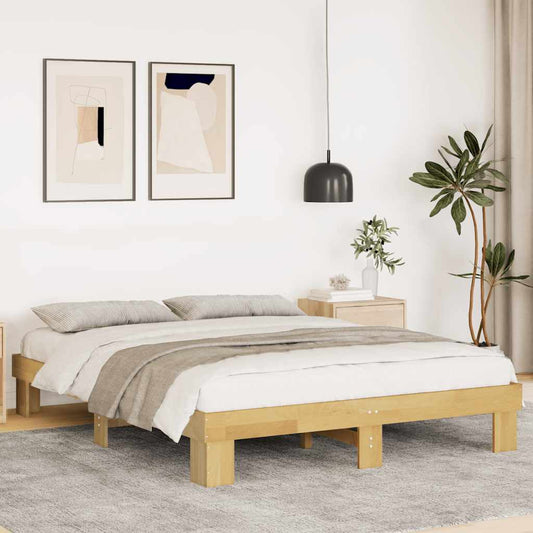 Struttura Letto Senza Materasso 140x200 cm in Legno di Rovere - homemem39
