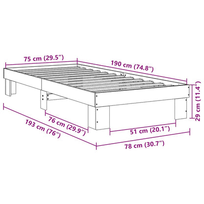 Struttura Letto Senza Materasso 75x190 cm in Legno di Rovere | homemem39