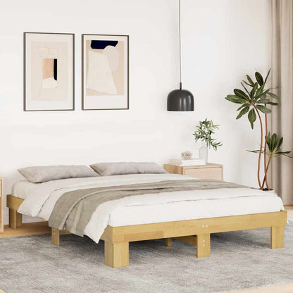 Struttura Letto Senza Materasso 140x190 cm in Legno di Rovere - homemem39