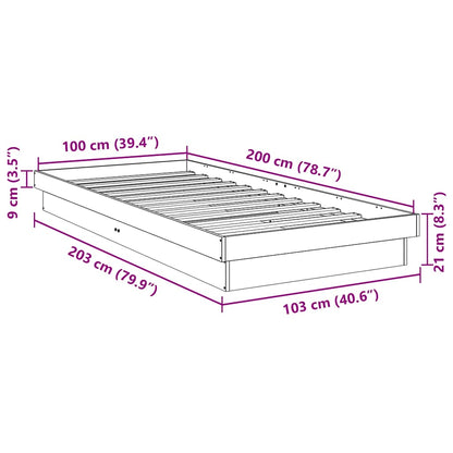 Struttura Letto Senza Materasso 100x200 cm in Legno di Rovere | homemem39