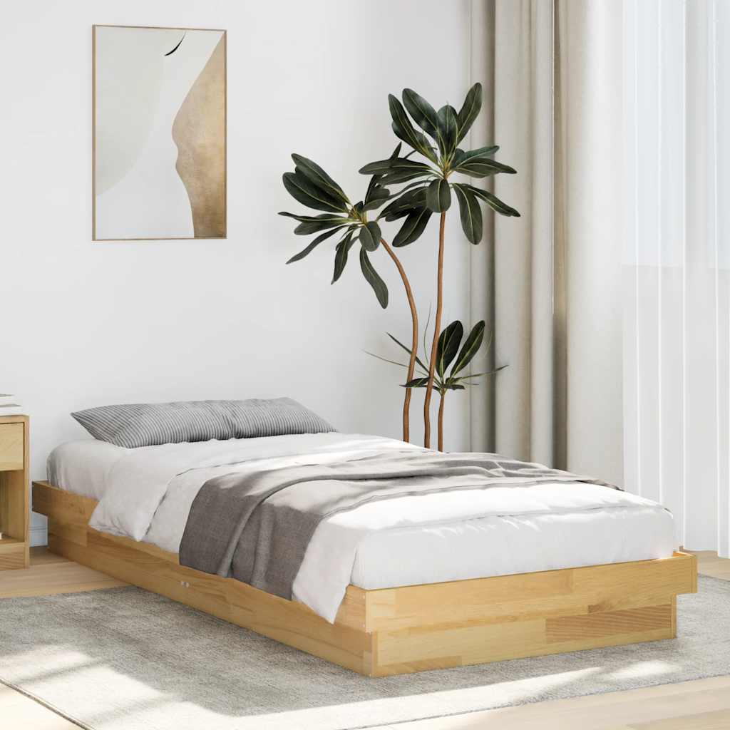 Struttura Letto Senza Materasso 100x200 cm in Legno di Rovere - homemem39