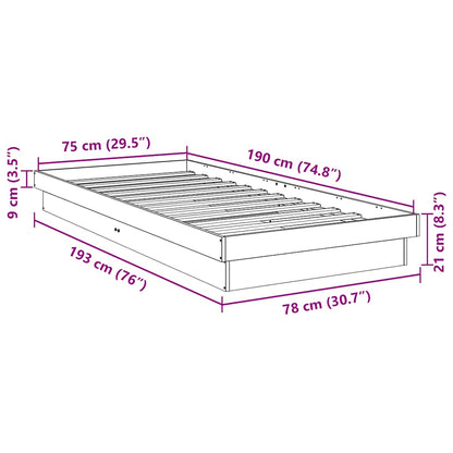 Struttura Letto Senza Materasso 75x190 cm in Legno di Rovere | homemem39